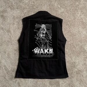 WAKE DISTRESSED "WHIP STITCH" PUNK STYLE VEST